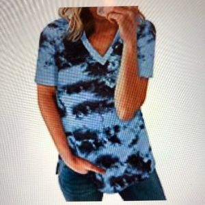 Ecrocoo summer v neck tie dyes short sleeve basic tee
